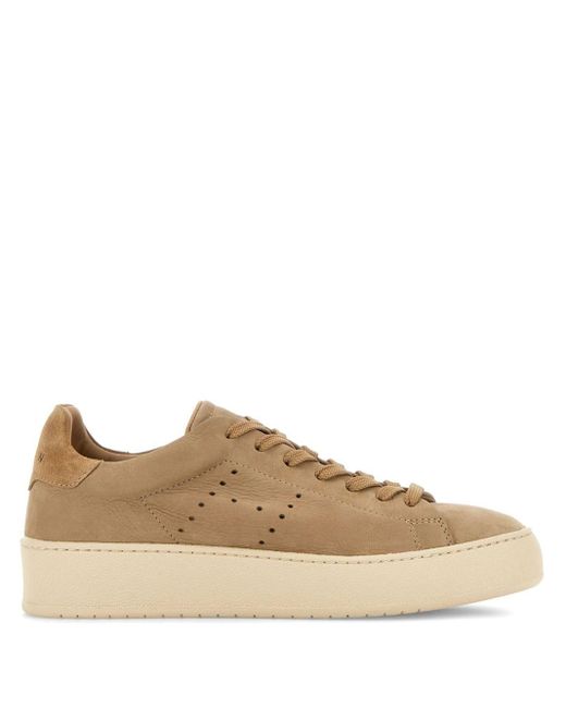 Hogan Brown H672 Lace-up Leather Sneakers
