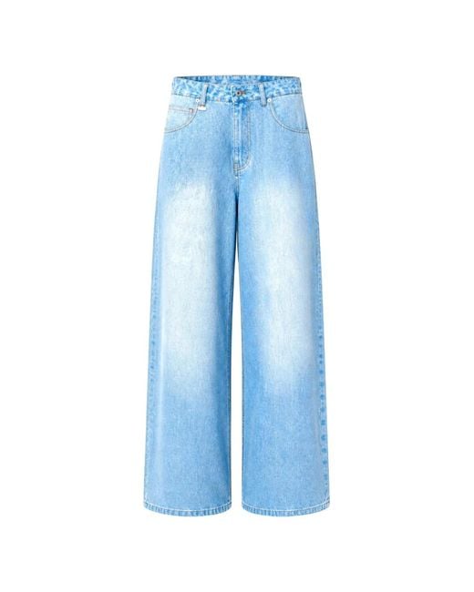 METALWOOD STUDIO Blue Faded Wide-Leg Jeans for men