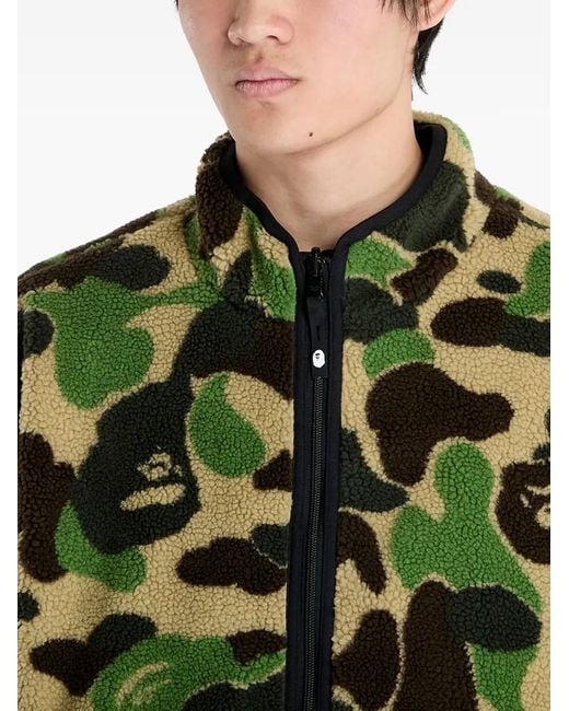 A Bathing Ape Green Abc Camo Boa Reversible Jacket for men