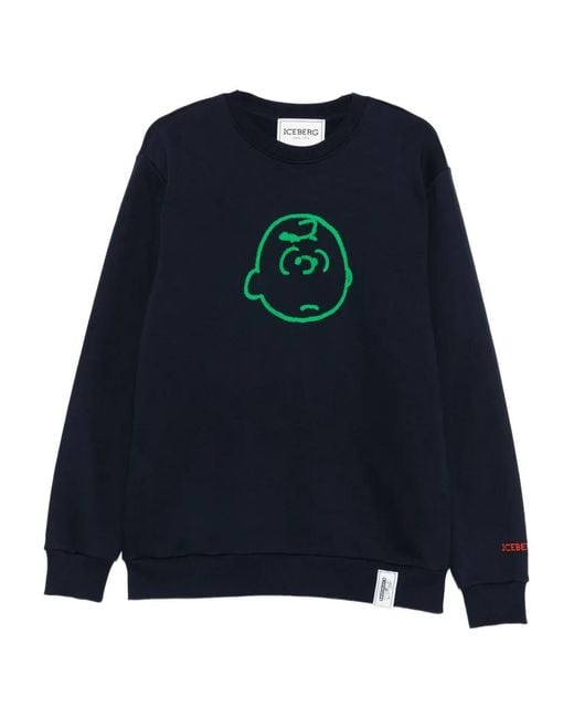 Iceberg Blue X Peanuts Printed Sweatshirt for men
