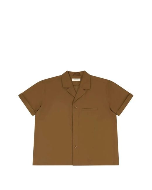 Entire studios Brown Strand Welt-Pocket Revere-Collar Shirt