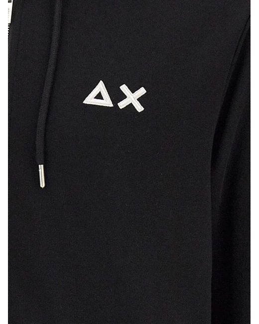 Sun 68 Blue Logo Zip Sweatshirt for men