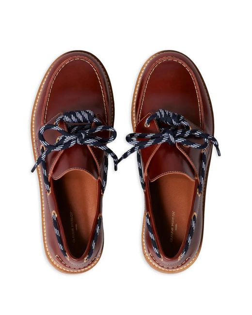 Claudie Pierlot Red Belem Leather Boat Shoes