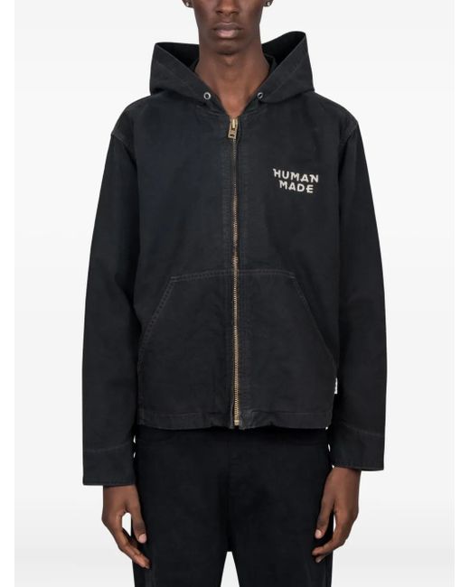Human Made Black Hooded Zip-Up Jacket for men