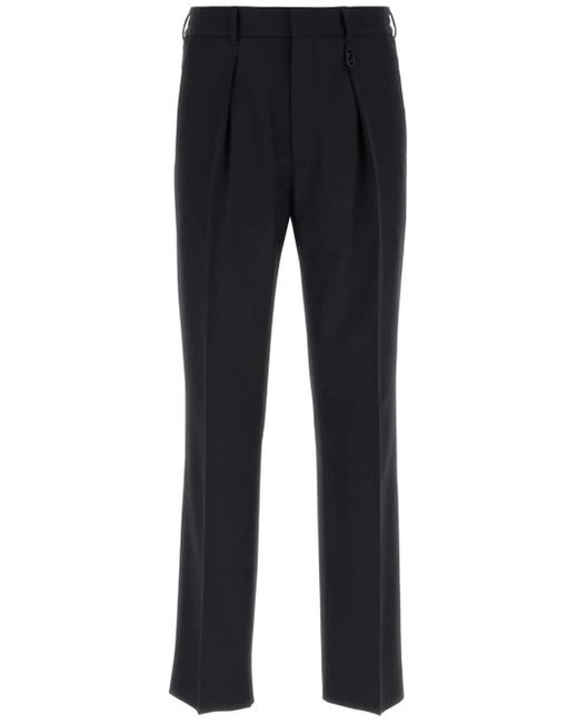 Fendi Blue Twill Trousers for men
