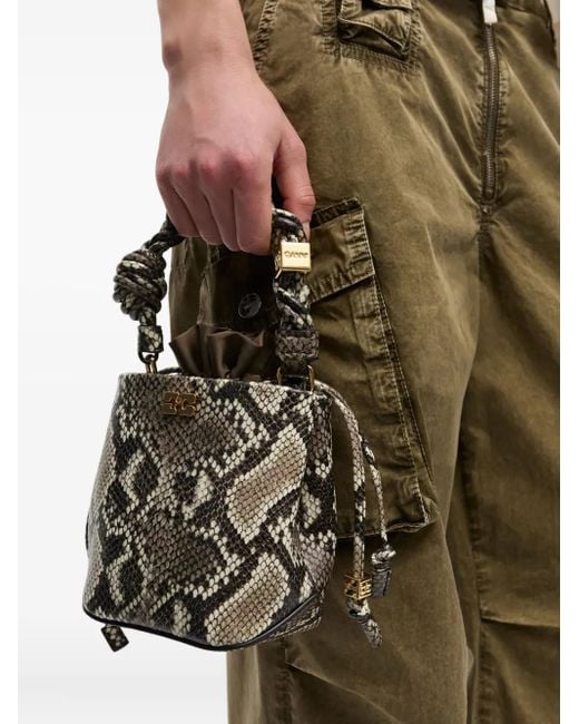 Ganni Black Mini 'Bou' Bucket Bag