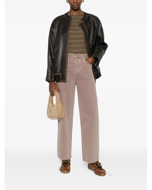 Agolde Natural Button-Fly Denim Jeans