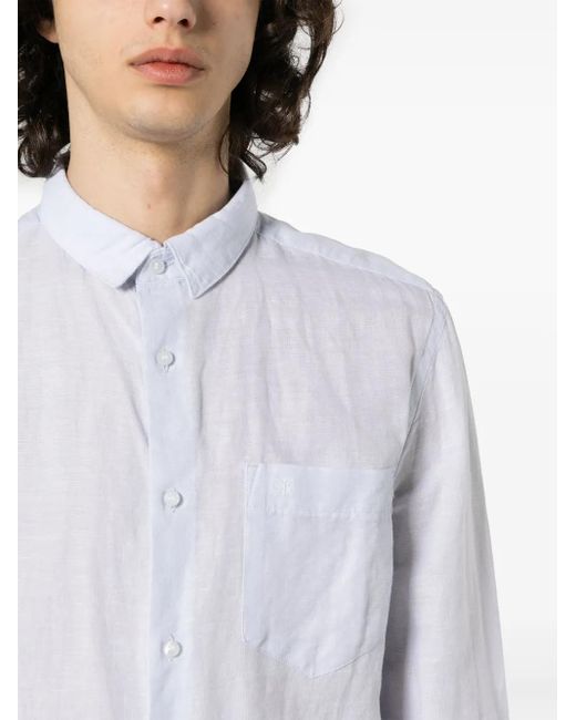 Calvin Klein White Monogram-Embroidered Shirt for men
