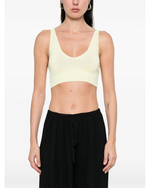 ALPHATAURI Natural V-Neck Ribbed Top