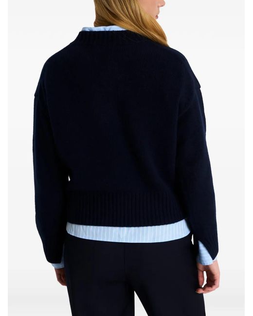 Pringle of Scotland Blue V-Neck Cashmere Sweater