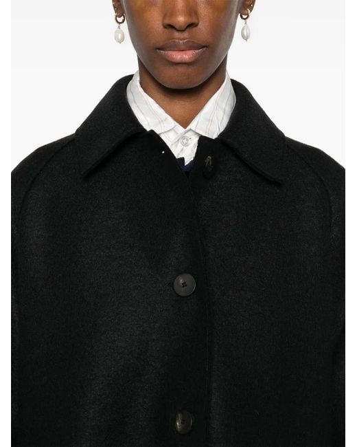 Harris Wharf London Black Virgin-Wool Coat