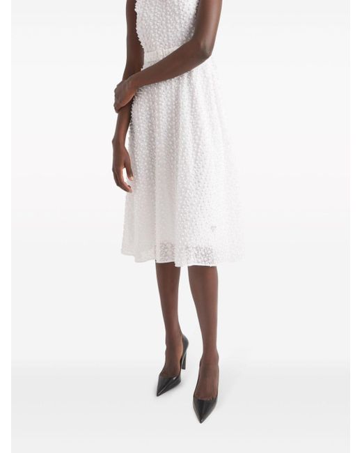 Prada Mouwloze Midi-jurk in het White