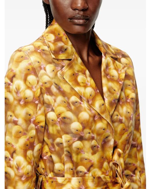 DIESEL Metallic G-Oji Mantel mit Entlein-Print