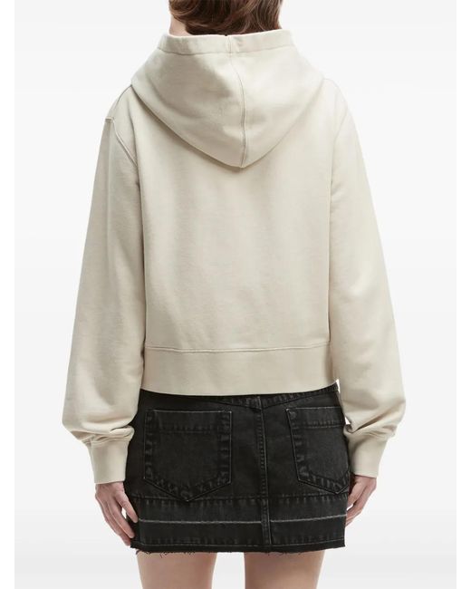 Palm Angels White Embroidered Logo Hoodie