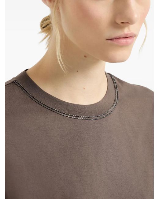 Brunello Cucinelli Brown Cotton T-Shirt