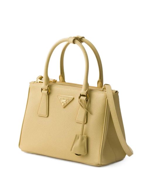 Prada Natural Galleria Small Saffiano Leather Bag