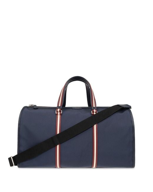 Bally Blue Code Stripe-detail Travel Bag for men
