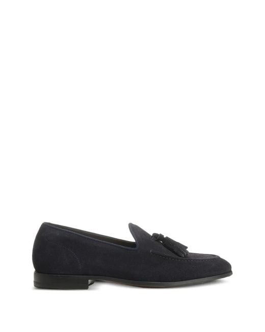 Al Duca D'aosta Blue Tassel-Detail Suede Loafers for men