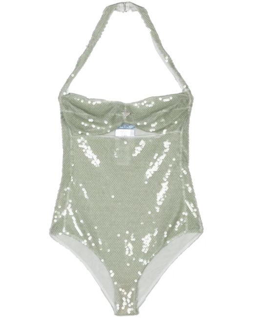 Body con lentejuelas Prada de color Green