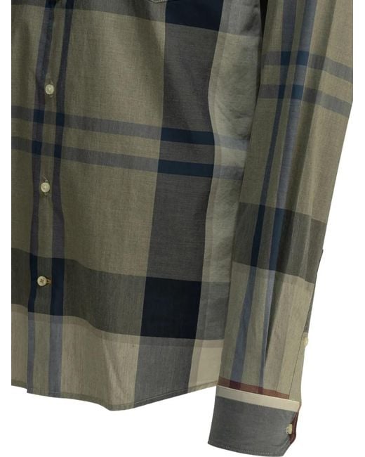 Barbour Green Check-Pattern Button-Down Shirt for men