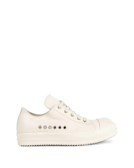 Rick Owens White Temple Extreme Low-Top Sneakers