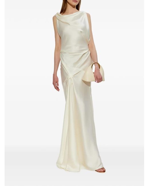 Victoria Beckham White Posy Long Dress