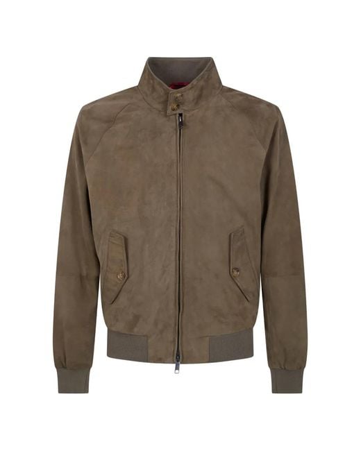 Baracuta Brown Suede Bomber Jacket for men