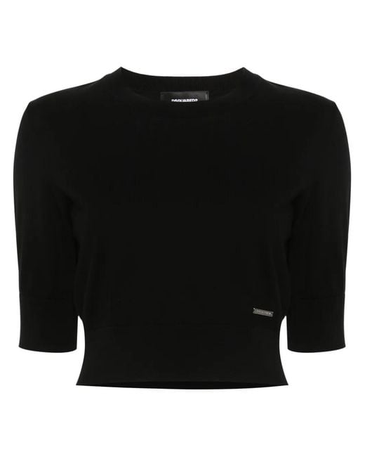 DSquared² Black Cropped Sweater