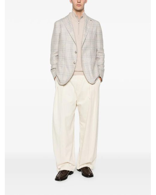 Tagliatore White Long-Sleeve Raw Jacket for men