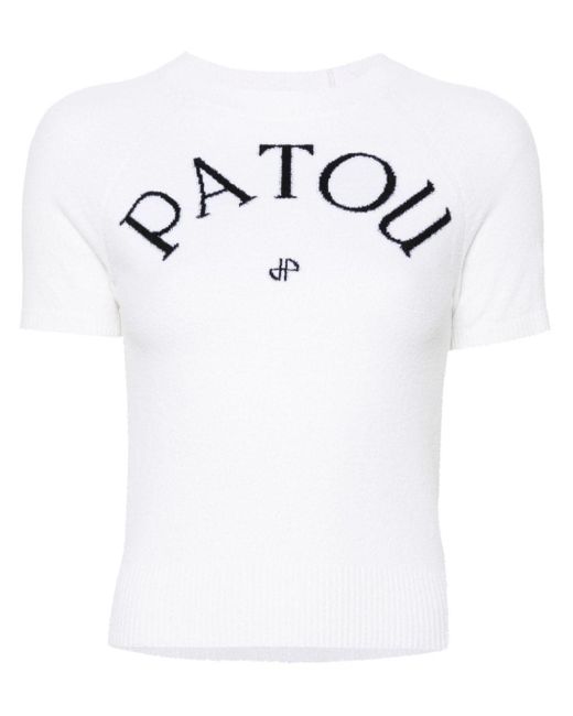 Patou Ribgebreide Sokken Met Logo Jacquard in het White