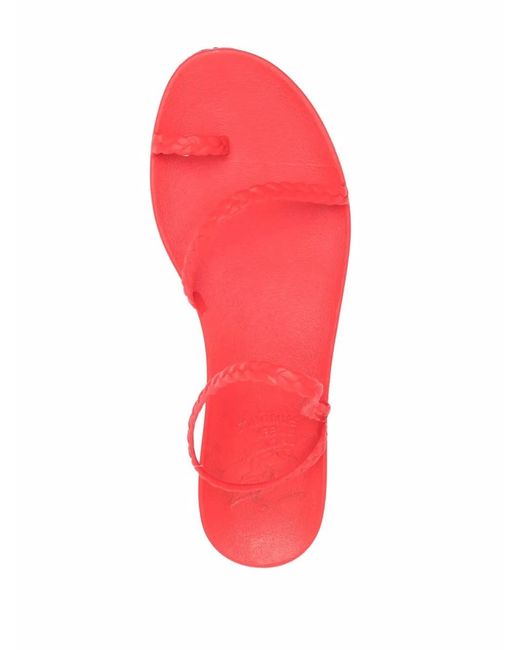Ancient Greek Sandals Red Eleftheria Jelly Flip Flops