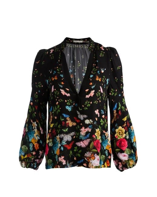 Alice + Olivia Black Helen Blouse