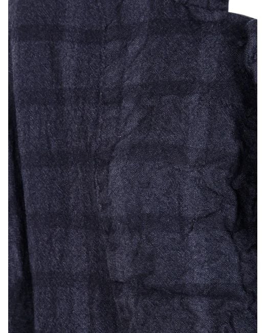 Daniela Gregis Blue Check-Pattern Single-Breasted Coat