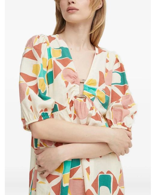 Ba&sh White Arancia Printed Mini Dress