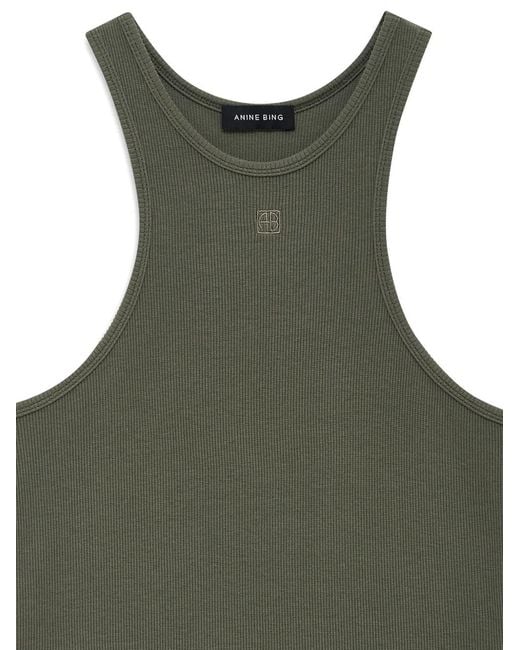 Anine Bing Green Cole Ribbed Tank Top