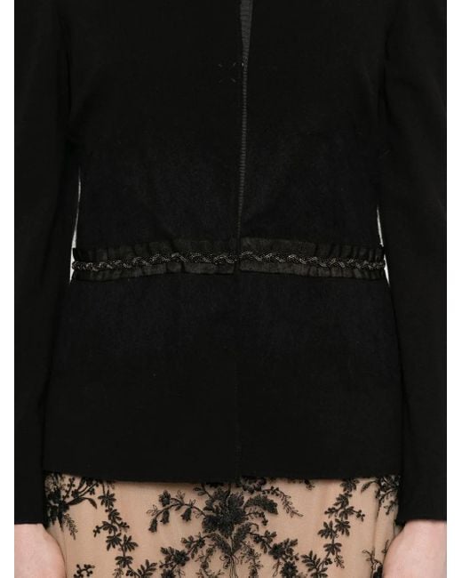 Gemy Maalouf Black Embellished Puff-Sleeve Jacket
