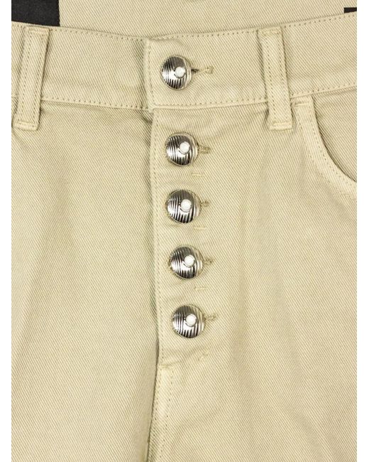Dondup Natural Buttoned Frayed Shorts