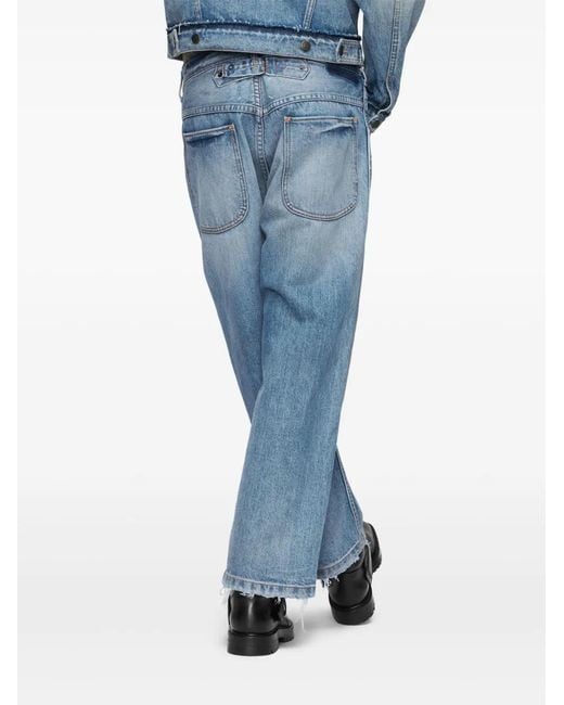 Maison Margiela Blue Raw-cut Straight-leg Jeans for men