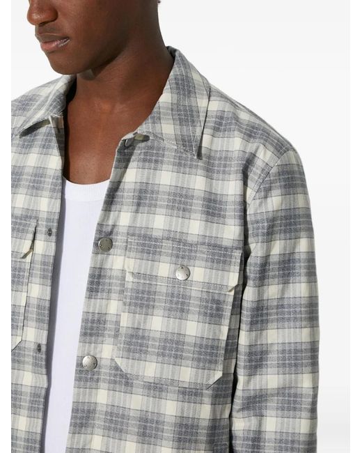 A.P.C. Gray Check-Pattern Pocket Shirt for men