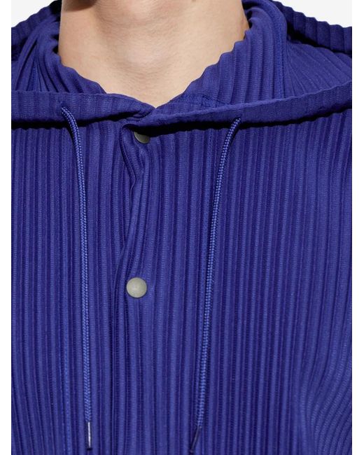 Homme Plissé Issey Miyake Blue Pleated Jacket for men