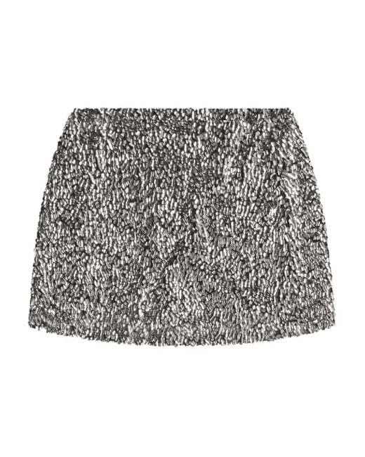 Area Mini-Rok Met Pailletten En Kristallen in het Gray