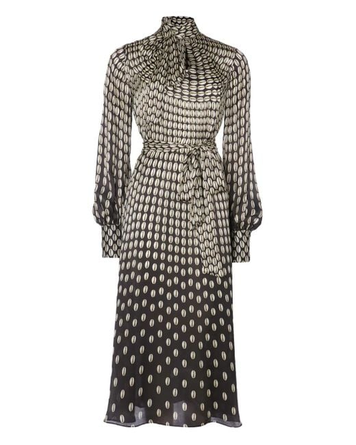 Temperley London Gray Cowrie Print Belted Dress