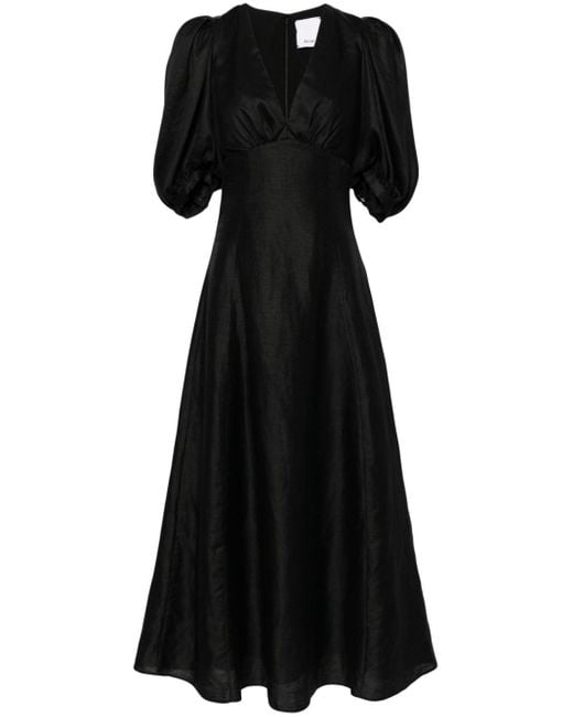 Acler Black Newnham Puff-sleeved Dress