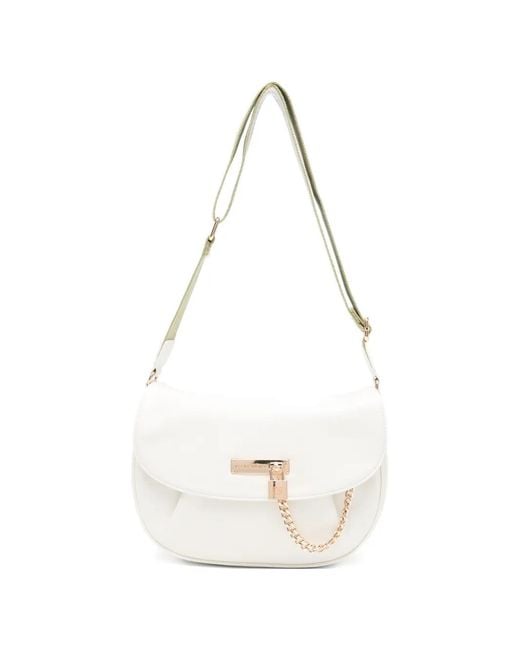 CafeNoir White Chain-Detail Shoulder Bag