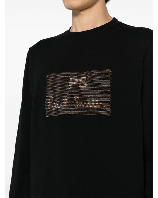 Sweat en coton à logo brodé PS by Paul Smith pour homme en coloris Black