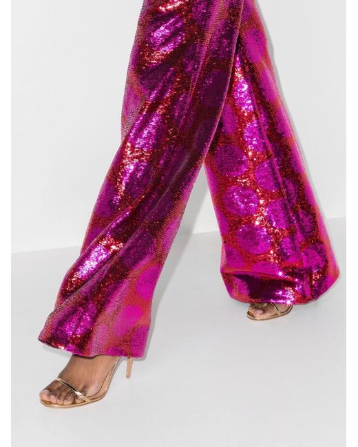 Halpern Wide-leg Sequined Trousers in 