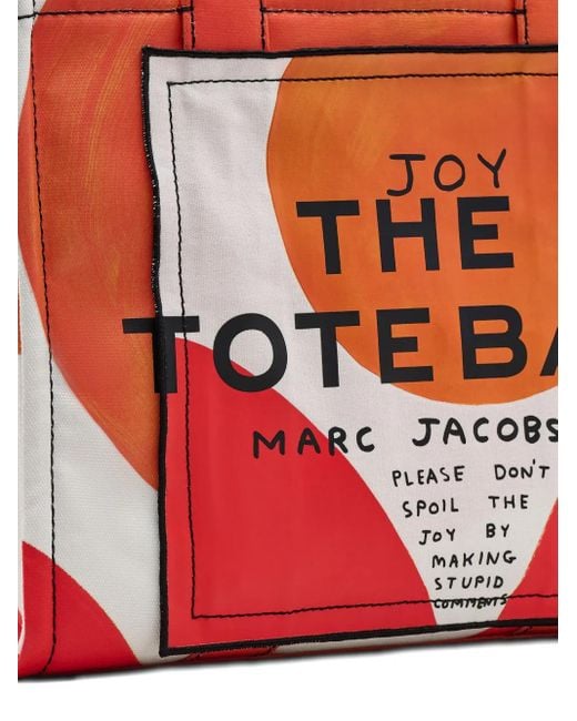 Marc Jacobs Red X David Shrigley mittelgroße Tote Bag aus Canvas