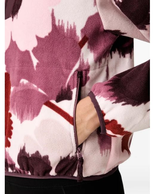 Columbia Red Floral-Print Quarter-Zip Pullover