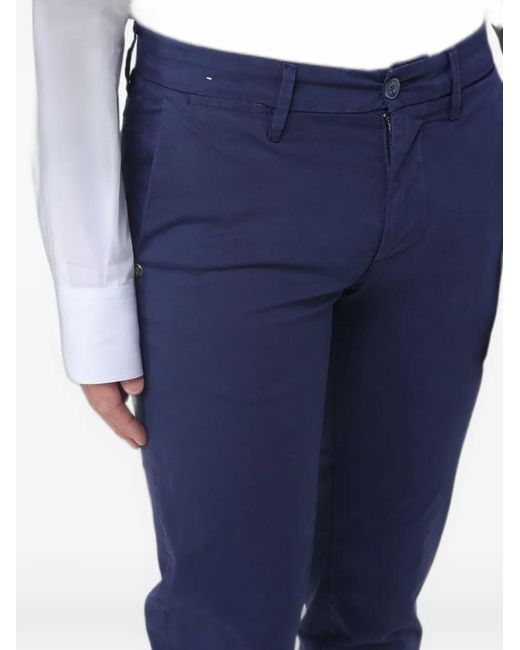 Re-hash Blue Stretch-Cotton Chino Trousers for men