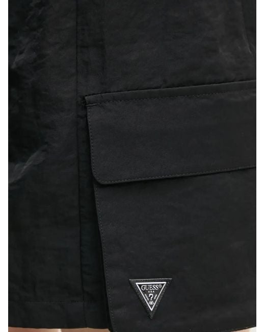 Guess Black Cargo-Pocket Mini Skirt